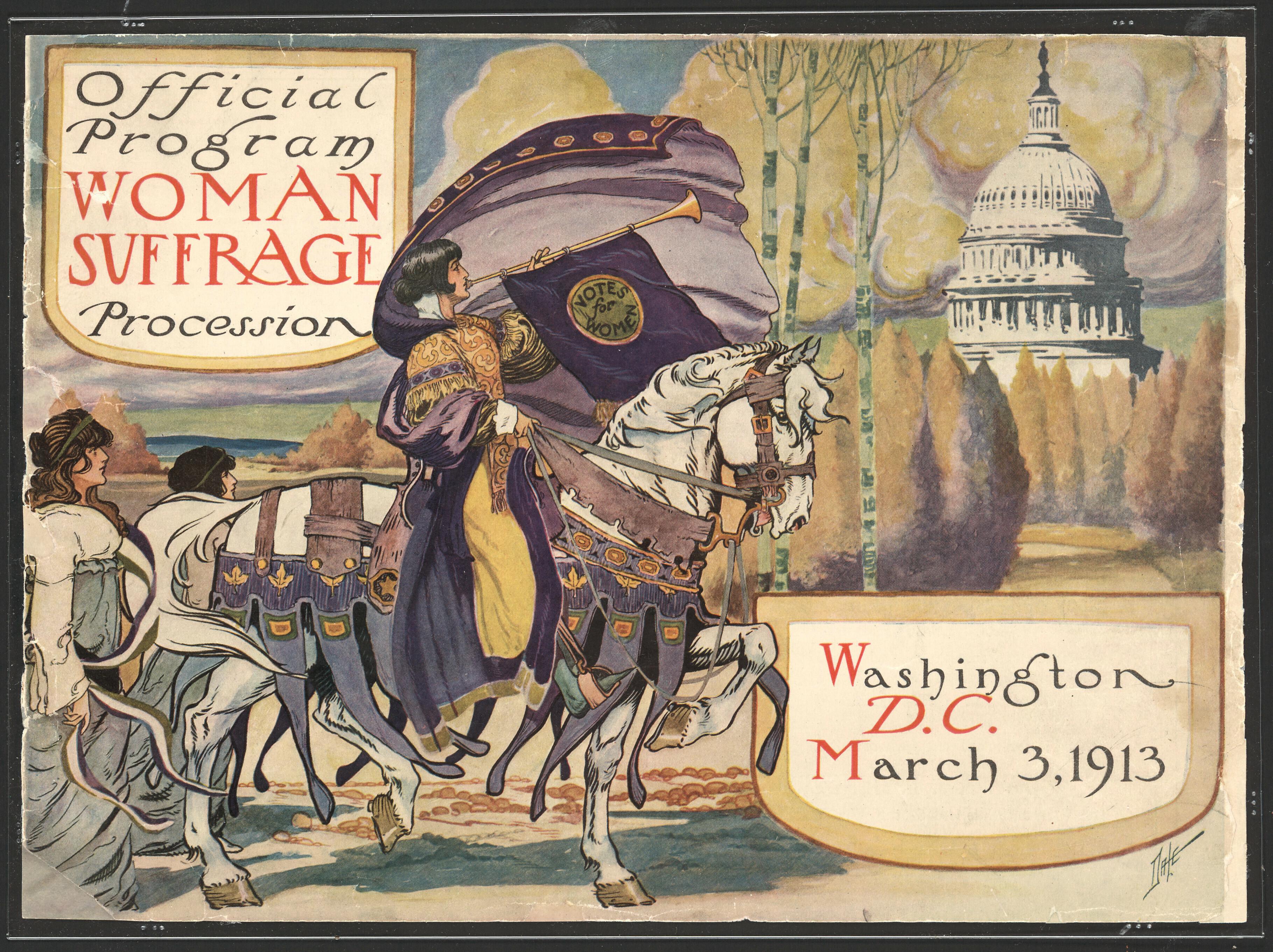 The program of the Women's Suffrage procession, organized by Alice Paul in 1913 in Washington